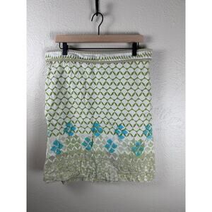 Sigrid Olsen Skirt Size 12 Linen Cotton Lightweight Preppy Coastal Knee Length